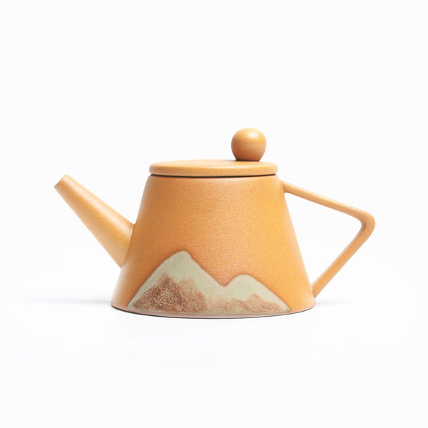 Wudy Kitchen Wudy Japanese Ceramic Teapot — underglaze ceramic, precision pour spout — side profile, white background