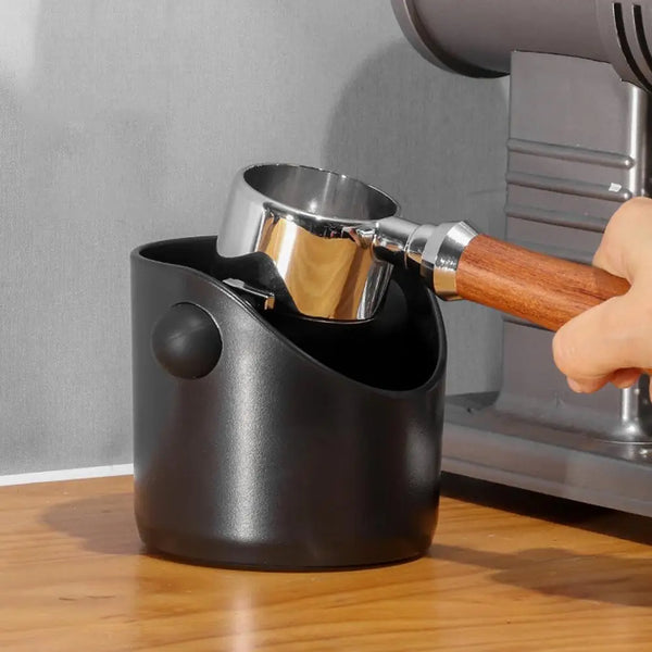 Shock-Absorbent Coffee Knock Box Anti-Slip Espresso Dump Bin for Coffee Grounds with Removable Knock Bar Coffee Grind Waste Bin