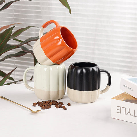 Pumpkin Ceramic Mug – 425ml, Cozy Two-Tone