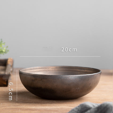Rustic Bronze-Effect Porcelain Bowl Collection