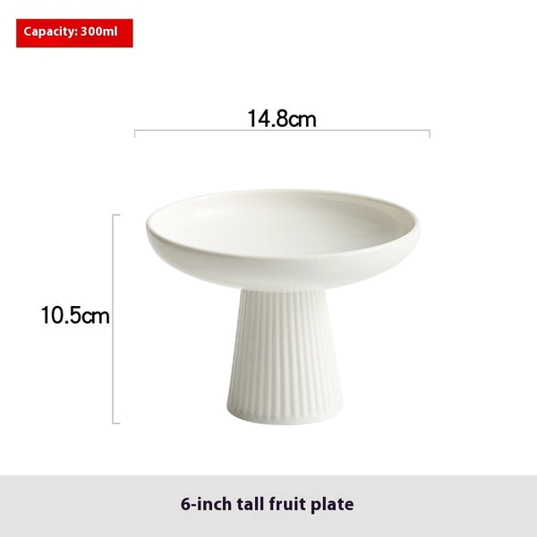 White Ceramic Raised Plate