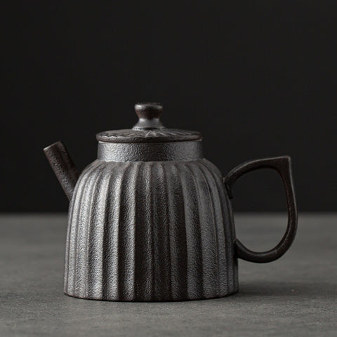 Handmade Ceramic Teapot & Coaster Set – Rustic Japanese Style