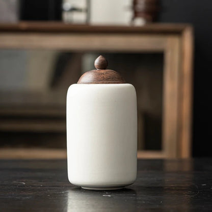 Calm Sip Beige Ceramic Tea Canister — Wudy Kitchen, image 8