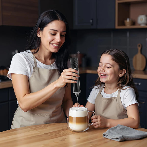 Milk Frother Wand Coffee Frother Handheld Foam Maker for Latte Rechargeable Electric Milk Frother Handheld Drink Mixer Gift Idea
