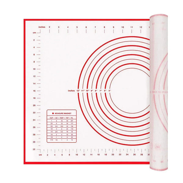 20X16 Inch Lager Silicone Pastry Mat for Rolling Dough with Measurement Thick Non Stick Baking Fondant Counter Mat Oven Liner