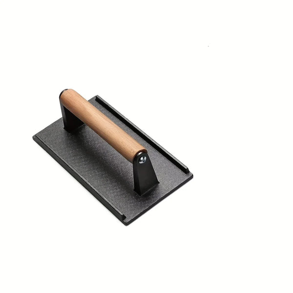 Cast Iron Rectangular Meat Press round Heavy-Duty Steak Burger Press Barbecue Press for Flat Top Grill Hamburger Grinder
