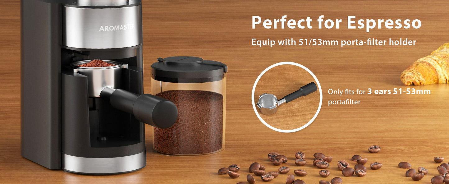 Burr Coffee Grinder,  Coffee Grinder with 25 Grind Setting, Electric 2-12-Cup Coffee Grinder