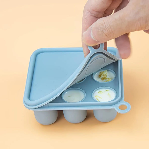2Pcs/1Pc Mini-Baby Silicone Food Tray with Cover for Fruit Feeder, Teething and Feeding Tray, Breast Milk and Food Freezer Mold