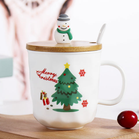 Santa Claus Christmas Tree Ceramic Cup Cartoon Mug