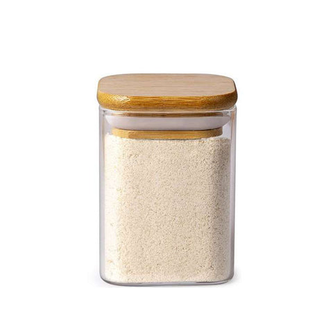 12-Piece Glass Spice Jar Set with Bamboo Lids – 207ml Airtight Containers