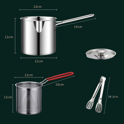 Deep Frying Pan Household 304 Stainless Steel Gas