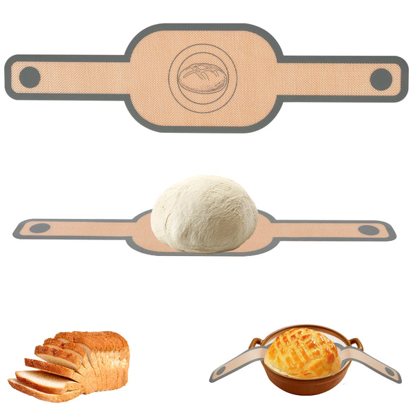 2Pcs Silicone Bread Sling Non Stick Silicone Baking Mat Long Handle Heat Resistant Sourdough Bread Sling Dutch Oven Liner