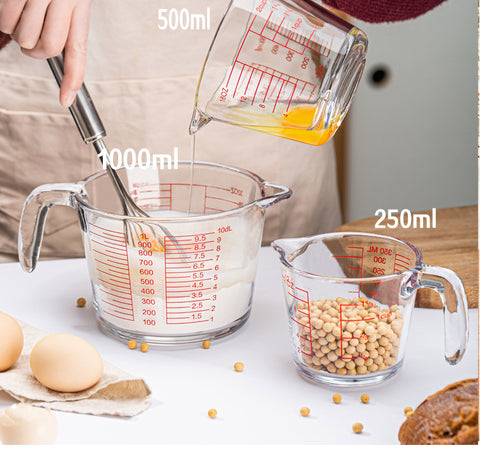 Heat-Resistant Glass Measuring Cup – 350ml / 500ml / 1000ml