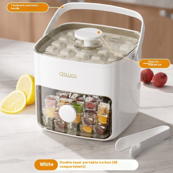 Wudy Kitchen Wudy Press Ice Cube Maker — food-grade silicone, BPA-free — product with packaging