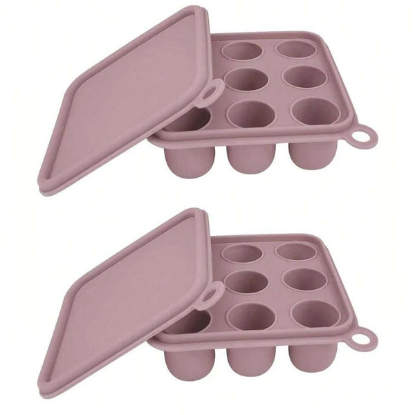 2Pcs/1Pc Mini-Baby Silicone Food Tray with Cover for Fruit Feeder, Teething and Feeding Tray, Breast Milk and Food Freezer Mold