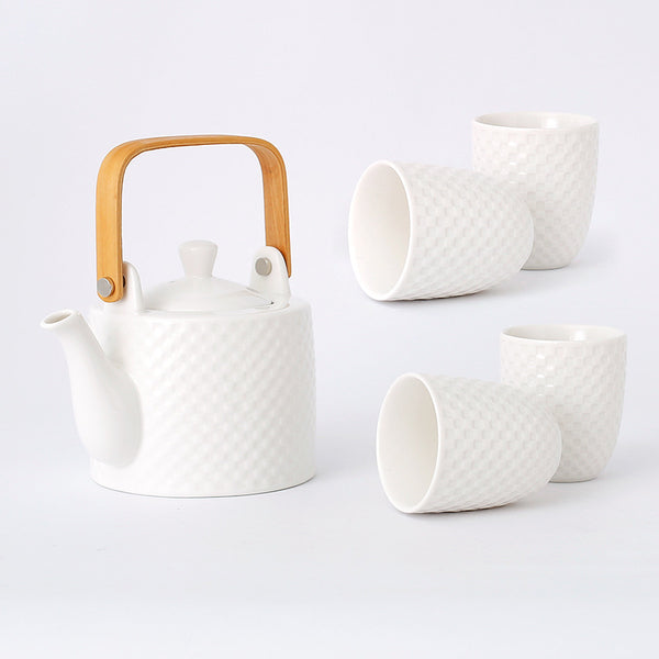 Wudy Kitchen — Modern Style Luxury Tea Set with Stand (1 Pot + 6 Cups)