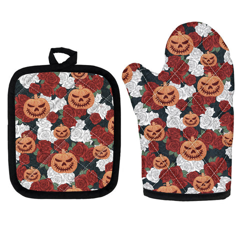 Halloween Heat Resistant Oven Mitts & Pot Holder Set