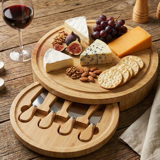 Bamboo Charcuterie Board with Hidden Knife Set