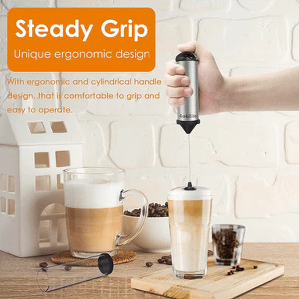 Barista-Style Handheld Milk Frother for Lattes and Cappuccinos