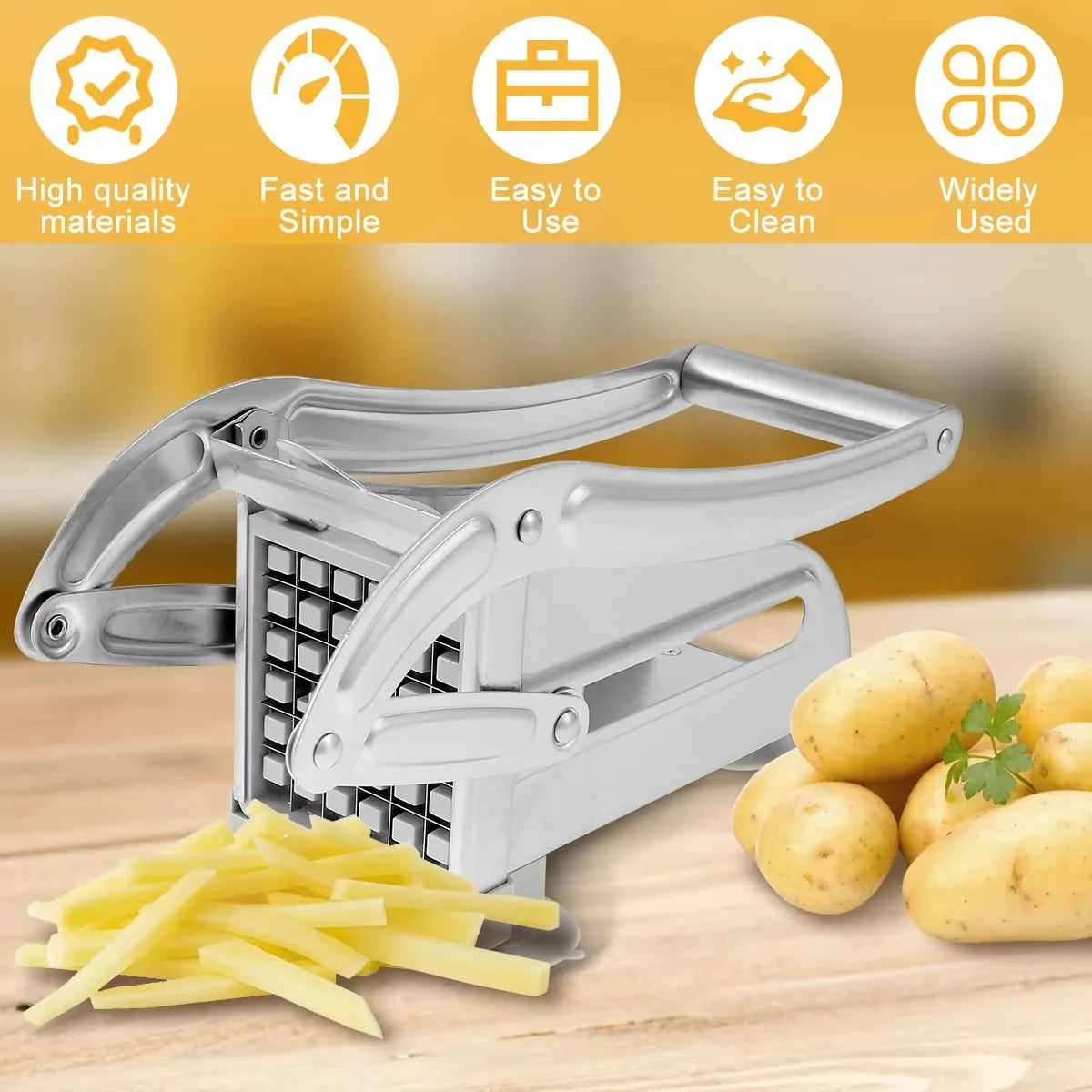 1pc Stainless Steel Manual Potato Cutter French Fries Slicer