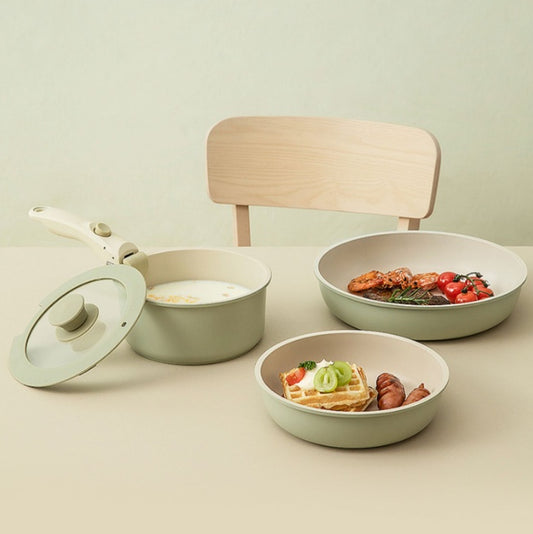 Wudy 4pc Smart Household Pan Set | Stackable Non-Stick Cookware