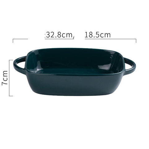 Ceramic Baking Bowl Baking Tray Creative Two - Ear Rectangular