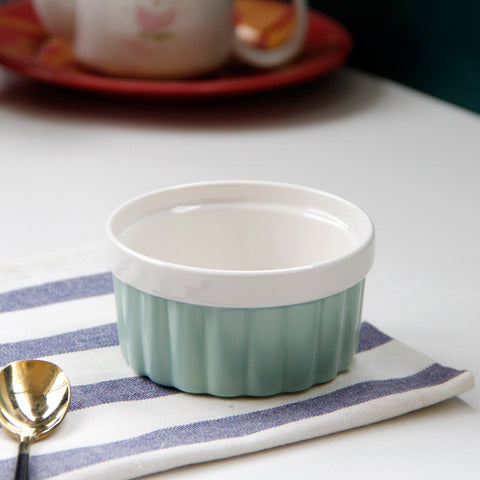 250ml Ribbed Ceramic Ramekin Bowl