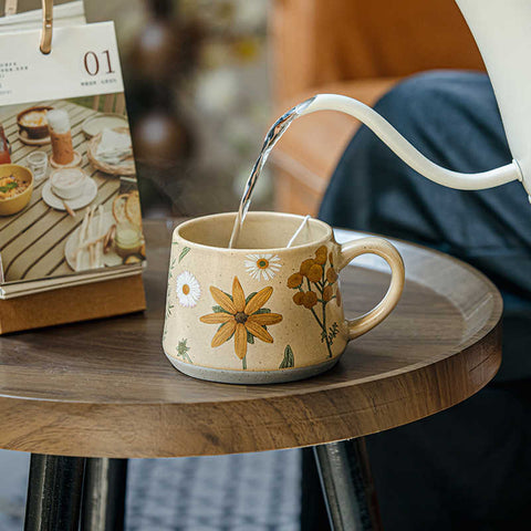 Wudy Handmade Floral Ceramic Mug – 360ml