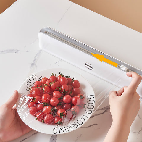 Magnetic Plastic Wrap Dispenser – Modern Slide Cutter with Free Roll