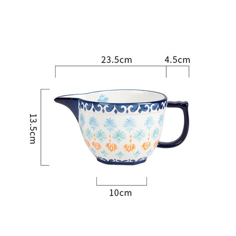 Vintage Porcelain Mixing Bowl | Handmade Underglaze Design