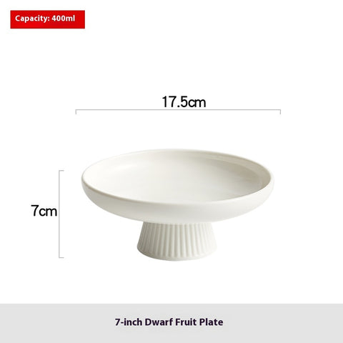 White Ceramic Raised Fruit Plate – Minimalist Tableware