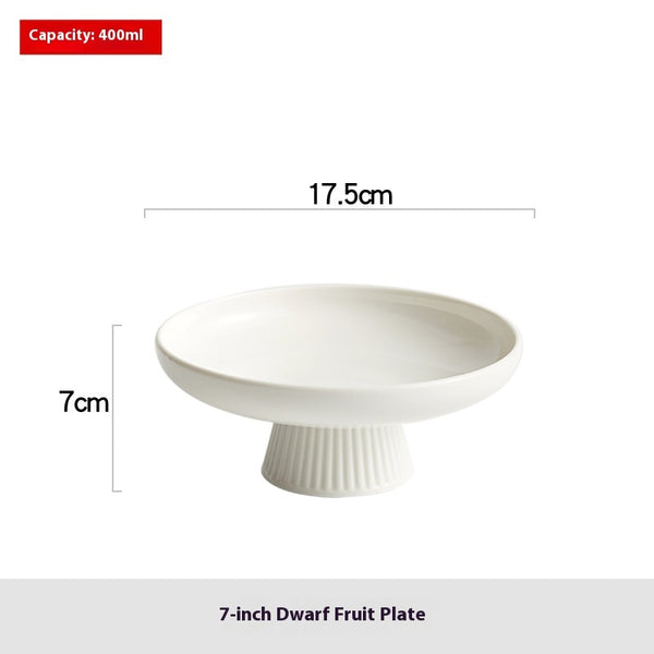 White Ceramic Raised Plate