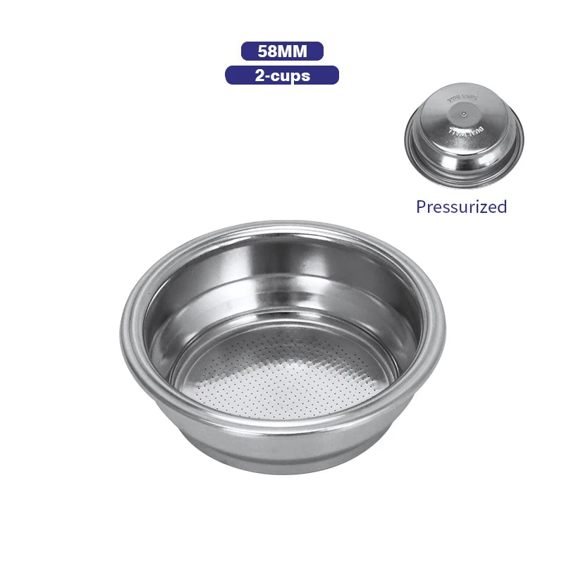 Stainless Steel Portafilter Basket — 51 / 54 / 58 mm — Wudy Kitchen, image 8