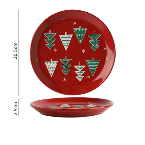 Christmas Ceramic Tableware Set – Holiday Dinner Plates, Mugs & Bowls Collection