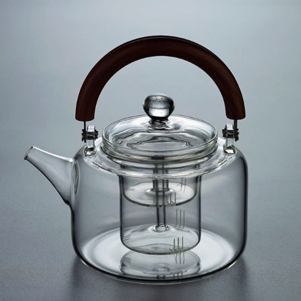 Wudy Kitchen — Borosilicate Glass Teapot with Filter – Heat-Resistant Modern Design
