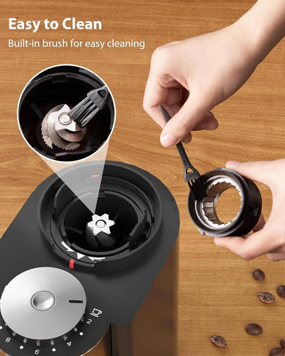 Burr Coffee Grinder,  Coffee Grinder with 25 Grind Setting, Electric 2-12-Cup Coffee Grinder