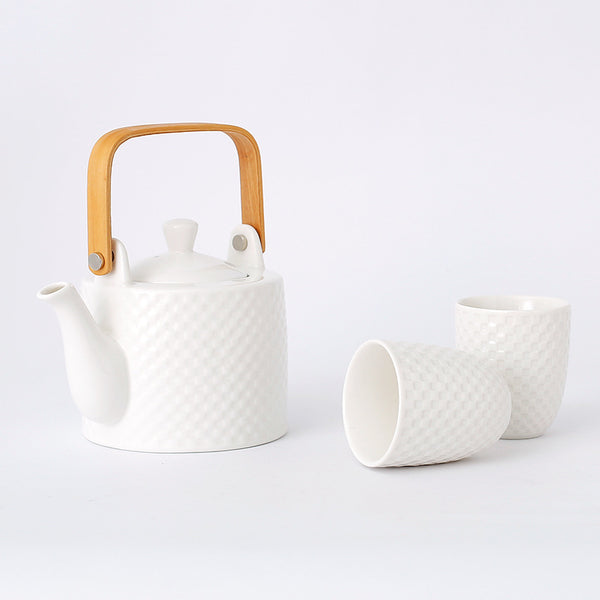 Wudy Kitchen — Modern Style Luxury Tea Set with Stand (1 Pot + 6 Cups)