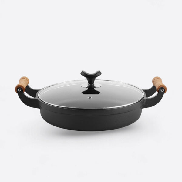 Wudy Kitchen — 31cm Cast Iron Pot Thickened Binaural Pan Uncoated