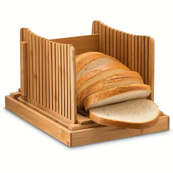 Foldable Bread Slicer - Precise Adjustable Slicing Control, Even and Consistent Results, Easy-To-Use Cutting Guide