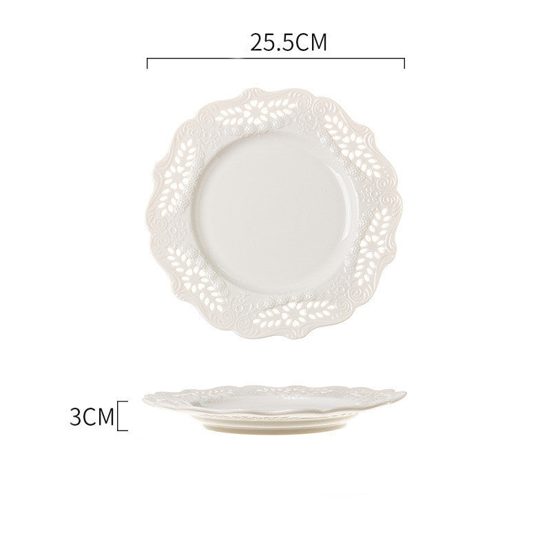 Vintage Embossed Porcelain Cake & Dessert Plate