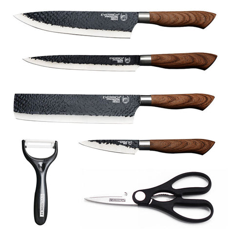 Premium Forged Kitchen Knife & Prep Set (6-Piece)
