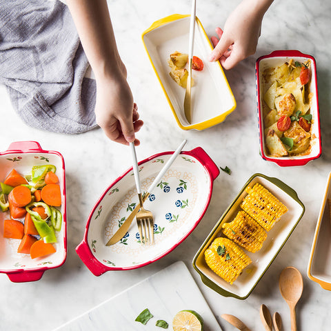 Colorful Porcelain Baking Dish – Rectangular & Oval Designs