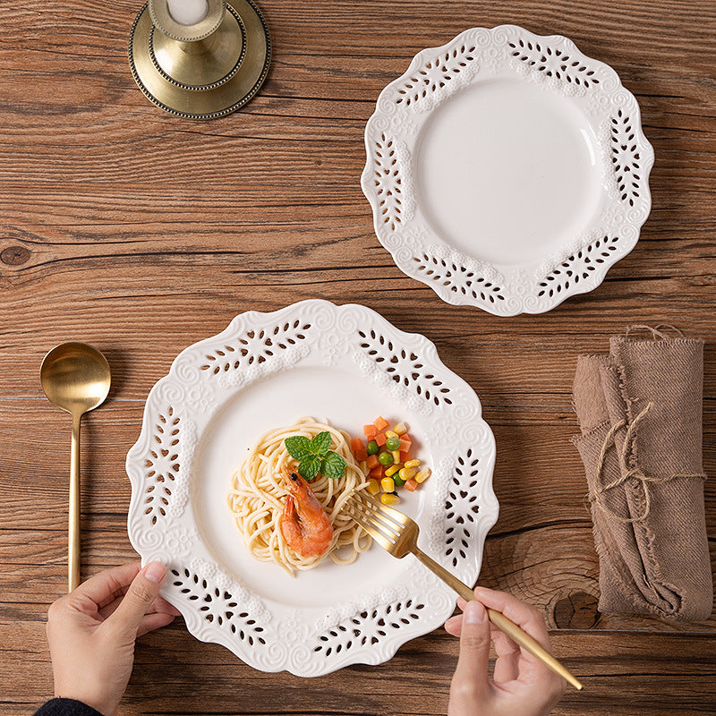 Vintage Embossed Porcelain Cake & Dessert Plate