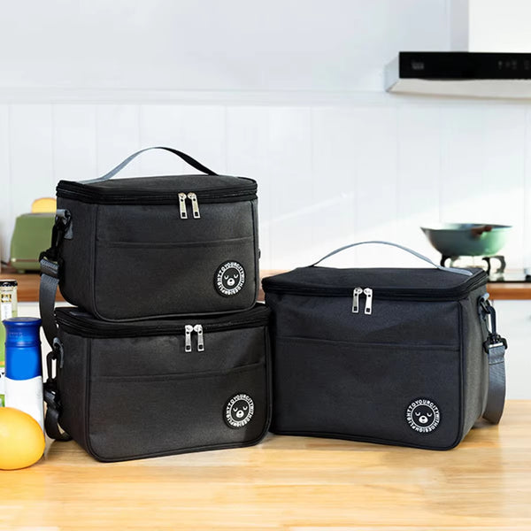 Capacity Hand-Held with Shoulder Strap Insulated Bag, Lunch Box Bag, Student Thickened Waterproof Lunch Bag。-Zmt