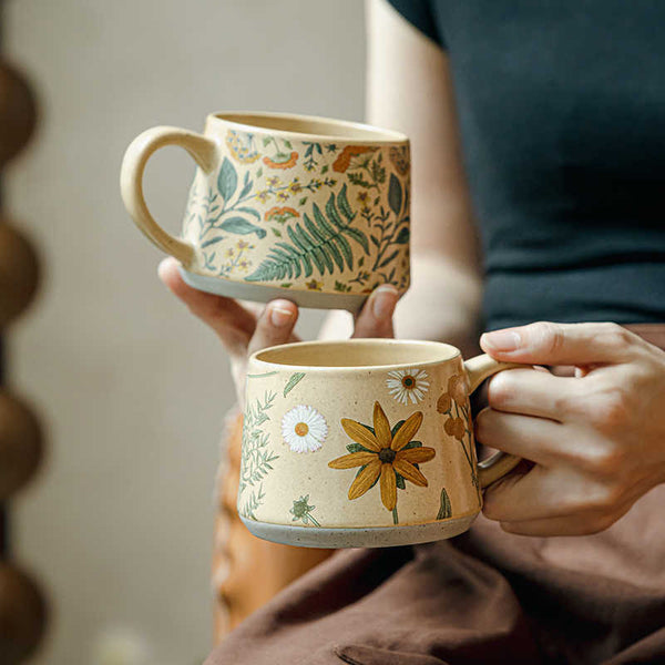 Handmade Floral Ceramic Mug — Wudy Kitchen, image 1