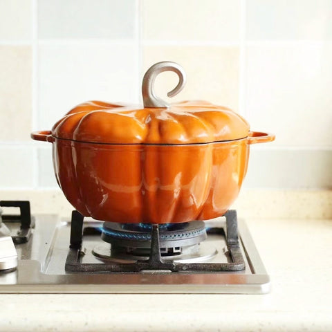 Pumpkin Shaped Enamel Cooking Pot – Non-Stick
