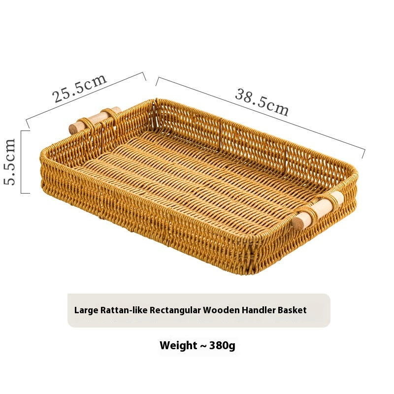 Wudy Rattan-Look Tray | Minimalist Artisan Serving
