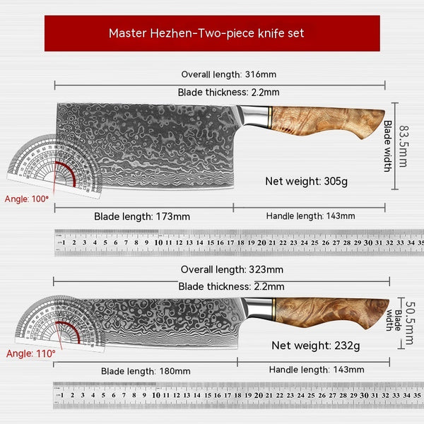 Wudy Kitchen — KD 67 Layer Damascus Knife Set - Nakiri Knife