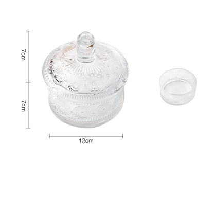 Wudy European 3-Tier Jar | Embossed Glass Organizer
