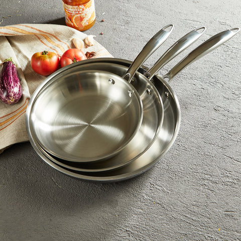 Thick 304 Stainless Steel Non-coated Frying Pan